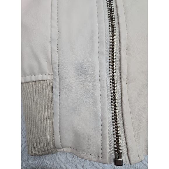 Miss London Black Label Lined FAUX Leather Bomber Biker Jacket Sz Small READ - Picture 16 of 16